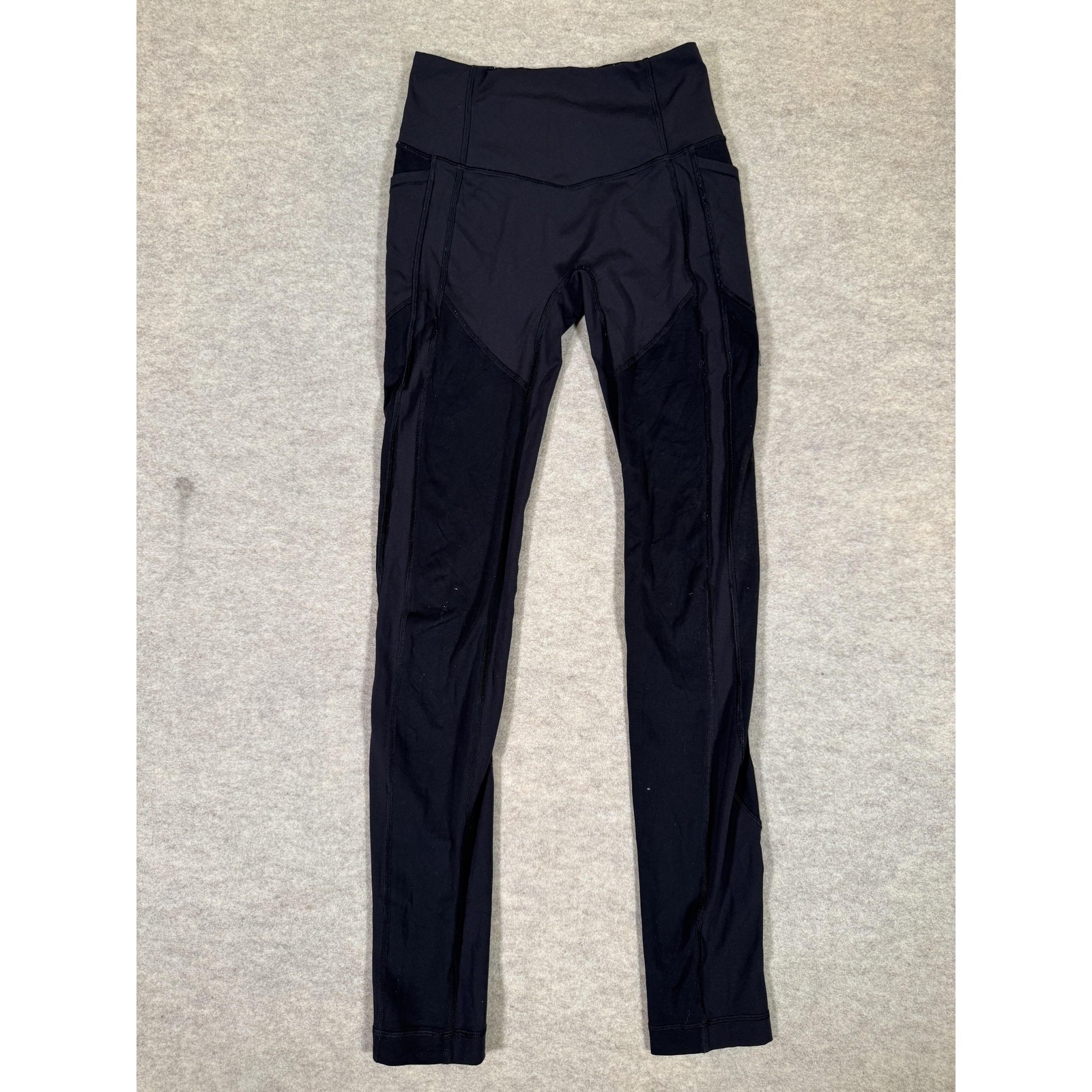 Lululemon Leggings Womens 4 Black High Rise Ankle Pockets Yoga Athletic Gym